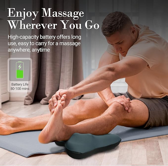 Cordless Back Massager FSA Eligible HSA, Shiatsu Neck Massager with Heat for Muscle Pain Relief, Kneading Massage Pillow for Neck, Back, Shoulder, Birthday Day Gifts for Women Men