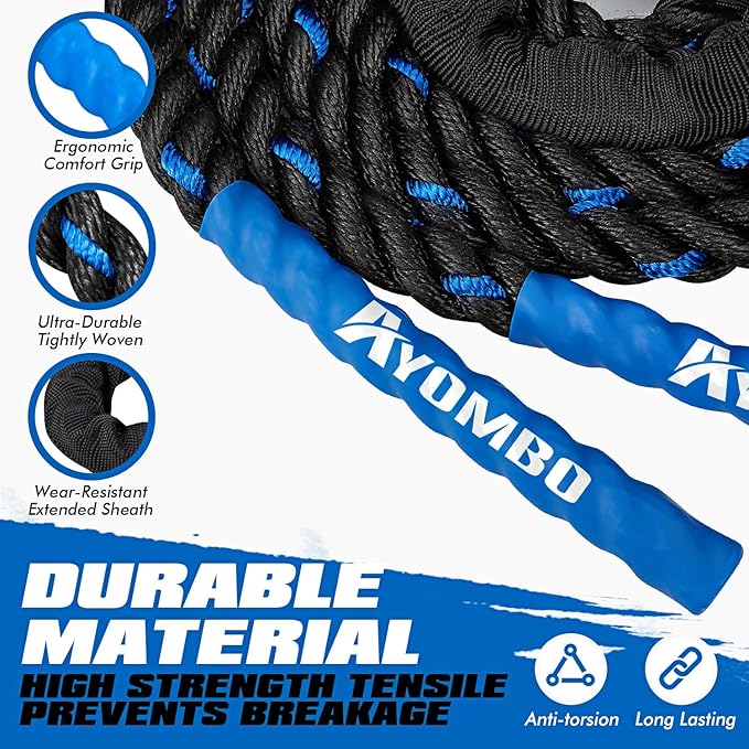 Jump Rope, Weighted Jump Rope for Fitness, Boxing Equipment Jump Ropes for Men Women, Battle Skipping Ropes for Exercise, Suitable for Boxing, Cardio, Training Muscle Speed Home Gym Workout Equipment