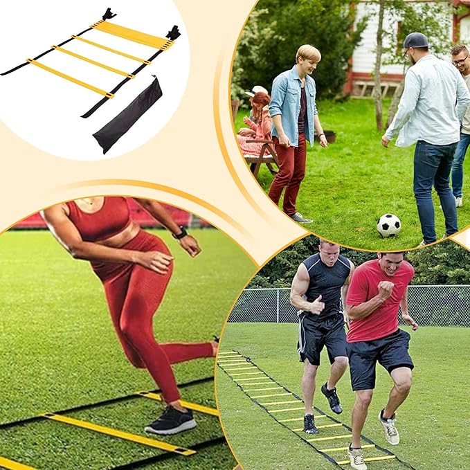 Agility Ladder Speed Training Equipment, Agility Ladder Speed Training Equipment, Kids and Adult for Football, Basketball, Fitness, Included Carry Bag