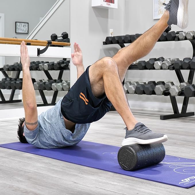 OPTP AXIS Firm Foam Roller, High Density Foam Roller for Physical Therapy, Yoga, Pilates, Fitness Exercise and Sports Training (Black, 12" X 6" Round)