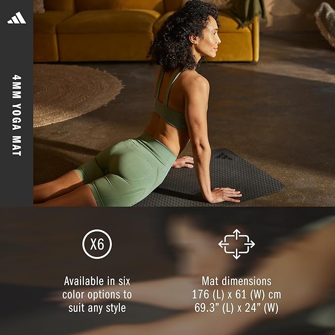 adidas Yoga Mat - Eco Friendly - Non Slip, Durable Textured Surface