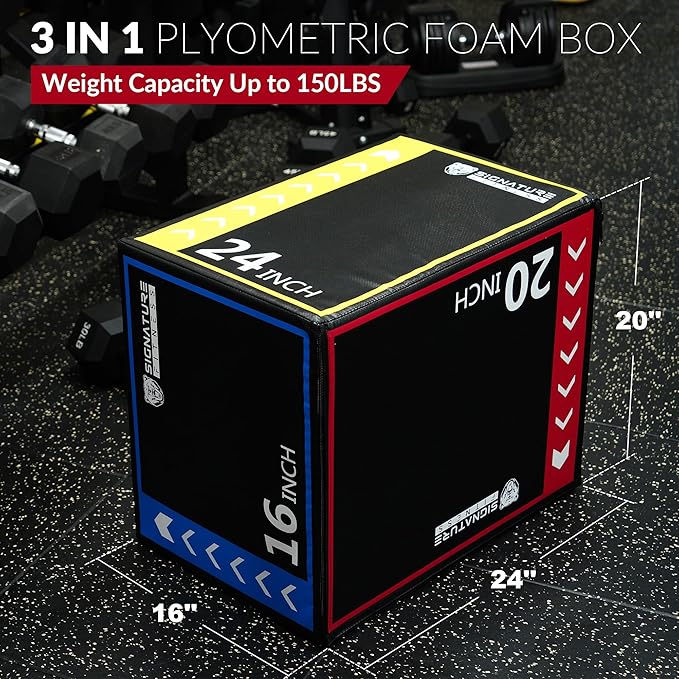 BalanceFrom 3-in-1 Foam Plyometric Jump Box for Home Gym with Multiple Height Options – Versatile Plyo with Non-Slip Surface for Strength, HIIT, Step-Ups, and Agility Training