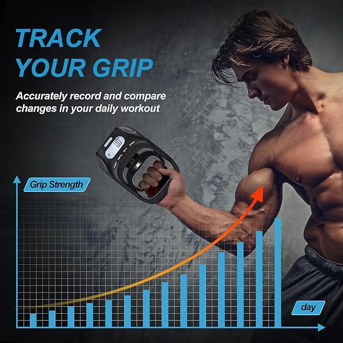 Handeful Grip Strength Tester Trainer - Dynamometer Handgrip Measurer Meter, Handheld Strengthener Exerciser for Sports, School, and Home Use (397Lbs / 180Kgs)