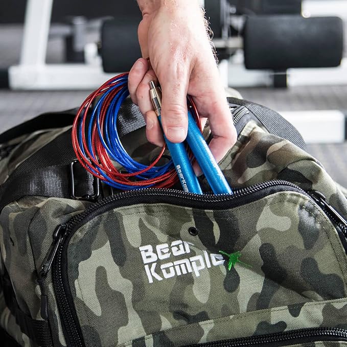 Bear KompleX Speed Jump Rope - Adjustable Tangle-Free Skipping Rope, Lightweight Handles, Smooth 360° Swivel Bearings, 2 Steel Cables, Free Carrying Case