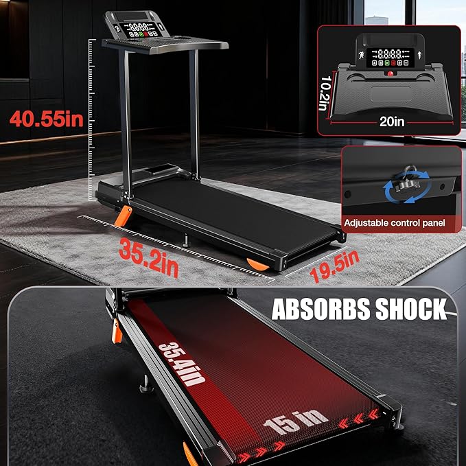 Walking Pad Treadmill with Desk Workstation, 12% Incline Treadmills for Home Small Office, 350lbs Capacity, 3.5HP