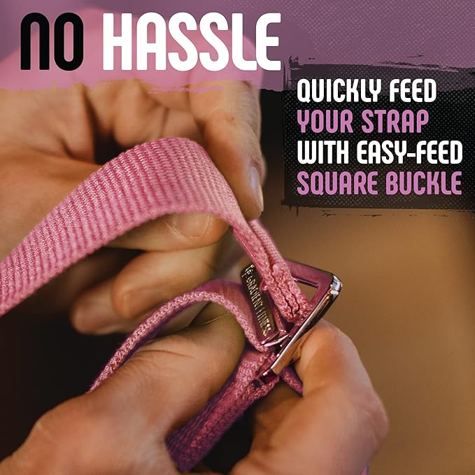 Gradient Fitness Yoga Strap, Friction-Less Easy-Feed Buckle, Super Soft Cotton/Polyester Blend Webbing, Free eGuide. (8 Feet)
