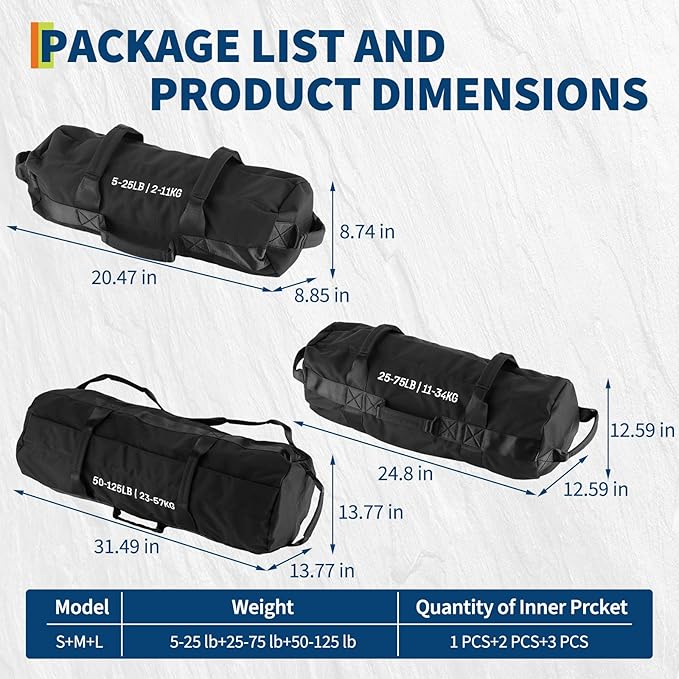 Sandbags for Workout,Adjustable Sand Bags for Fitness,Yoga, Strength Training and Full-Body Workouts,Black