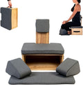 Ungloo Meditation Box Chair with Back Support | Posture Seat with Padded Leg Wedges, Foot Pad and Supportive Backrest | Portable Lightweight Meditation Floor Chair