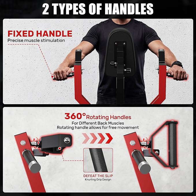 RM01 Seated Row Machine, Back Exercising Equipment Plate Loaded, Chest Supported T-bar Row Machine with Independent Arms, Back Machine Home Gym for 400LBS Capacity Gym Equipment