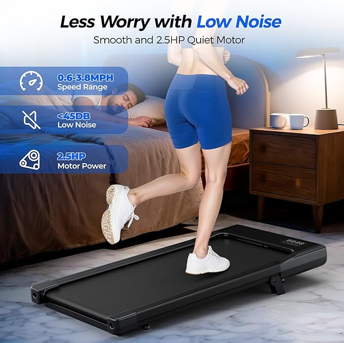 SupeRun Walking Pad with Incline, Under Desk Treadmill, 3 in 1 Portable Treadmills for Home with Remote Control LED Display, 2.5 HP Quiet Mini Treadmill for Office Home Use, 300 Lbs Capacity