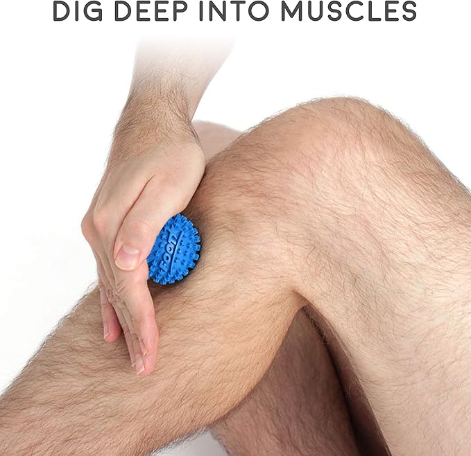 Body Back Foot Star® Massager Ball and Plantar Fasciitis Roller - Soothe Foot Stress, Discomfort, Aches, & Tightness (Pack of 2, Blue, 2-Inch)