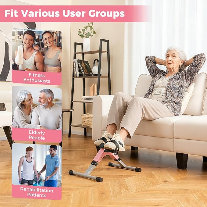 GYMAX Pedal Exerciser, Under Desk Bike Foldable with LCD Display for Arms & Legs Workout, Portable Mini Exercise Bike for Seniors Office Home Fitness