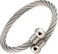 Twisted Stainless Steel Magnetic Bracelet High Power Magnets, For Men and Women, Adjustable Bangle Door Knob