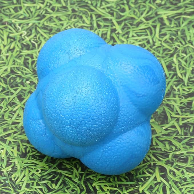 Reaction Ball, 3Pcs Hex Bounce TPR Balls for Hand Eye Coordination Training, Agility Drills for Baseball Football Basketball Soccer