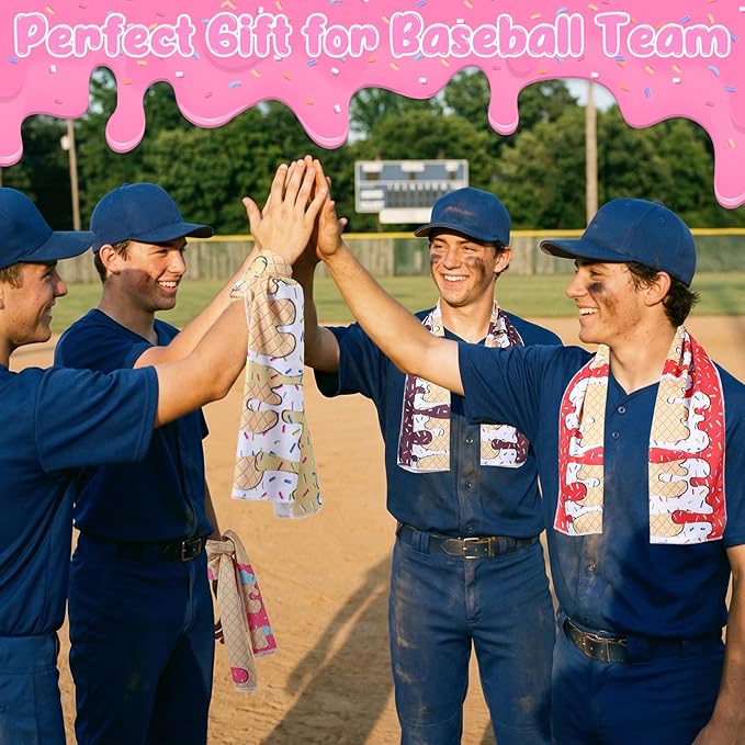 12 Pcs Cooling Towel Baseball Football Basketball Breathable Chilly Softball Soccer Ice Towel, 40"x12" Tennis Microfiber Accessories for Player