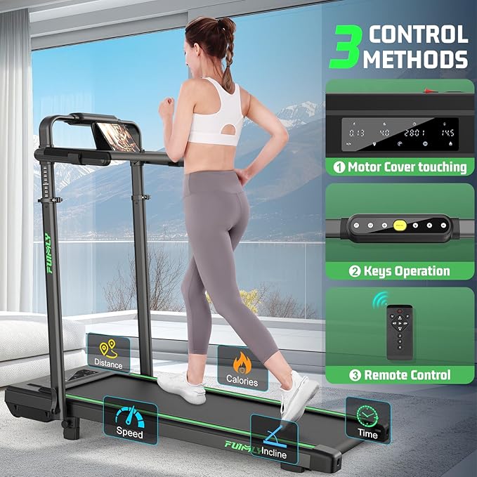Walking Pad Treadmill with Desk Workstation, 15% Incline Treadmill with Handle Bar, Foldable Treadmills Under Desk for Home/Office, 400 lbs+ Capacity, Adjustable Height, Removable Desk, 3.5HP Motor