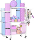 Home Gym Storage Rack, 3 Tier Yoga Mat Storage Rack with Wheel for Yoga Lover, Exercise Equipment and Workout Equipment Organizer, Yoga Mat Holder for Yoga Mats, Foam Roller and Dumbbells
