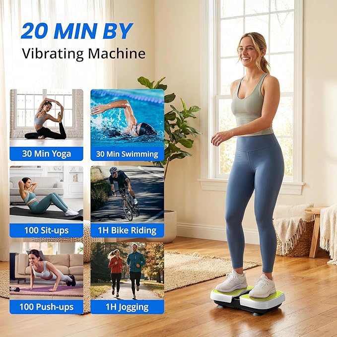 Mini Vibration Plate Machine, Leg Waist Workout Vibrating Plate Portable Quiet Percussion Massager for Legs, Waist, Back, Neck Vibration Massager,Buttocks Muscle Stiffness Relief
