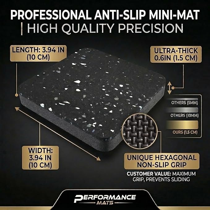 6 Packs 3.94" x 3.94" x 0.6" Treadmill Mat Pads for Walking pad, Exercise Bike,Exercise Equipment, Noise Reduce & Shocking Absorbing Rubber & Eva Mat for Protect Floors Black