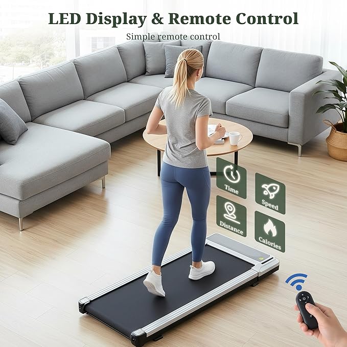 Walking Pad Treadmill, 3 in 1 Portable Under Desk Treadmills for Home Small Space, Quiet Compact Folding Treadmill with Remote Control, 320 LBS Capacity