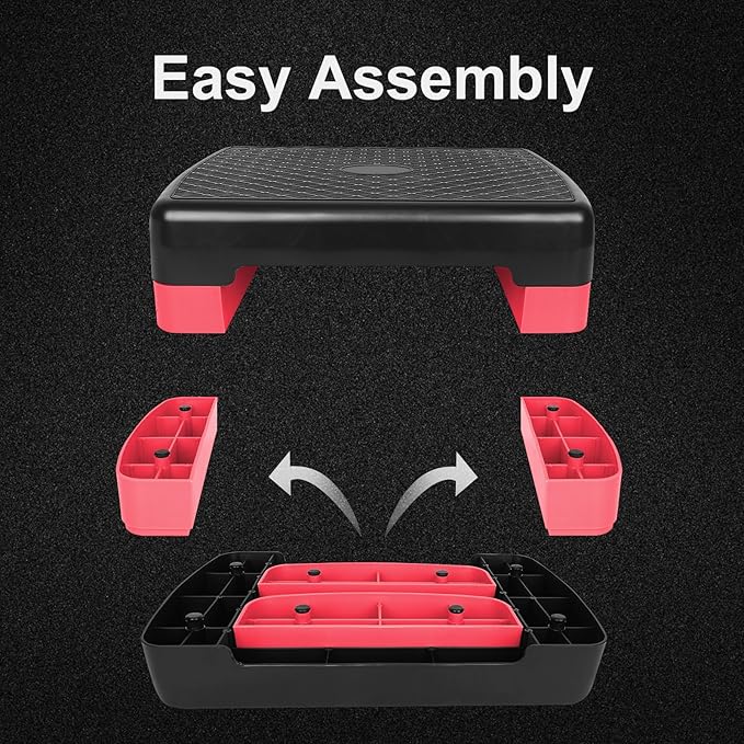 Exercise Workout Aerobic Step Platform Trainer, 18" Aerobic Stepper with 4"-6" Adjustable Height Risers