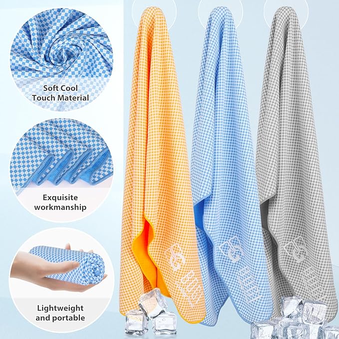 BOGI Cooling Towels for Neck and Face, Soft Breathable Cool Towel for Instant Cooling Stay Cool for Yoga, Sport, Gym, Camping, Running & More Activities