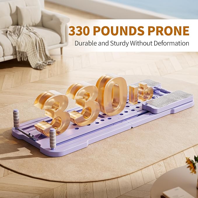 Multifunctional Pilates Board - Home Fat Burning Fitness Equipment with 3 Modes, Foldable Design, 330LBS Capacity, Stainless Steel Rollers for Core, Leg, Arm & Back Training