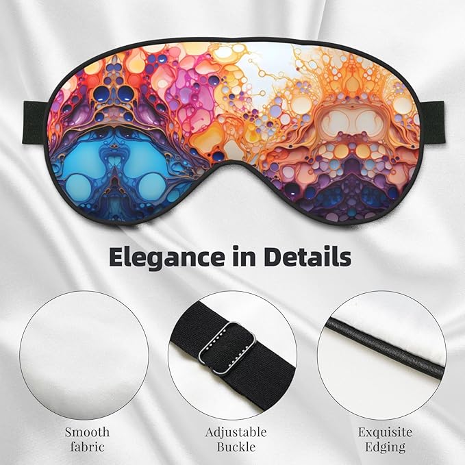 Multicolored marbling Head-Mounted Double-Sided Light-Blocking Sleeping Eye mask to Protect Eyes and Relieve Eye Fatigue, 1 Count (Pack of 1)