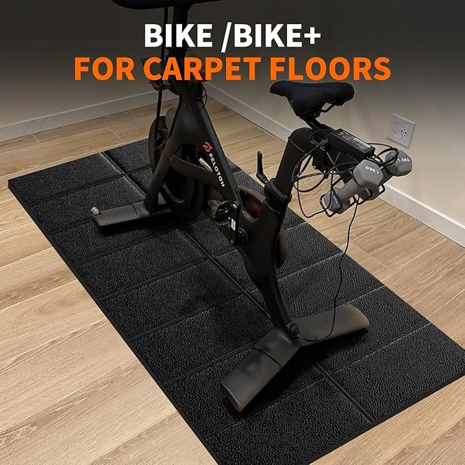 THAILE Exercise Bike Mat, Compatible with Peloton Bikes, 63"x30", Bike Trainer Mats, Mat for Indoor Stationary Spin Bikes Treadmill Walking Pad on Hardwood Floor Carpet Protector