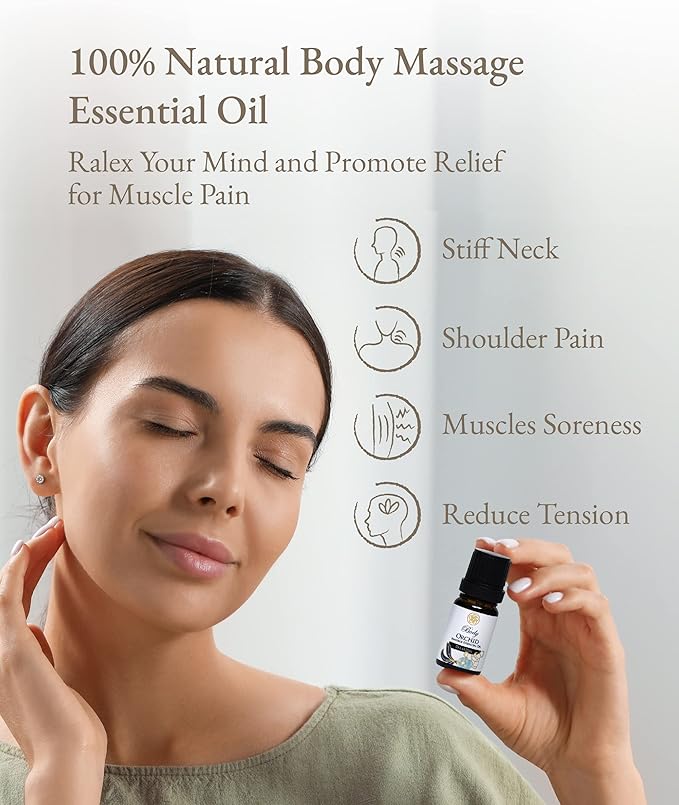 100% Organic Essential Oil Blend for Massage, Home Care, Aromatherapy, Natural Ingredients - Orchid, Sage, Lemon, Tea Tree, Sweet Fennel, Neroli, 10ML