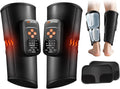 Air Compression Leg Massager with Heat : Sequential Calf Massager with 5 Modes, 5 Intensity & 3 Heat for Circulation and Pain Relief - Rechargeable Calf Compression Device for Fast Recovery