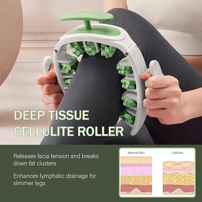 Cellulite Manual Massager - Lymphatic Drainage Massager with Detachable Handles - Reduce Cellulite and Stretch Marks on Legs and Body