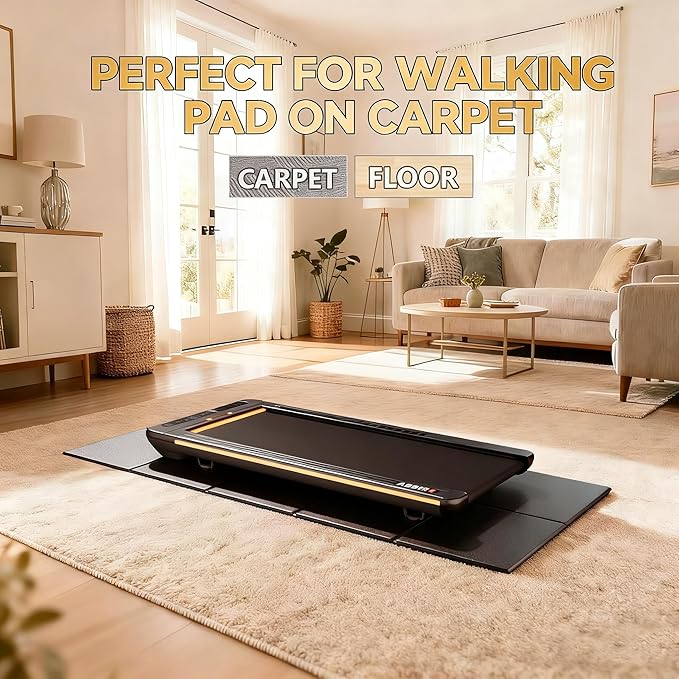 Foldable Treadmill Walking Pad Mat for Carpet Floors,67" x 30" 6mm Thick Treadmill Mat for Hardwood Floor,Indoor Exercise Stationary Bike,Elipitial, Gym Equipment, Noise Shock Absorption