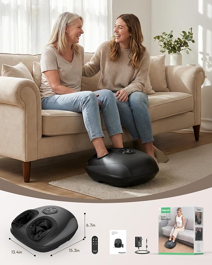 2026 Upgraded Shiatsu Foot Massager with Heat and Compression, FSA Eligible HSA Store Eligible, Remote Control, Foot Massager for Plantar Fasciitis, Neuropathy, Gifts, Men, Women