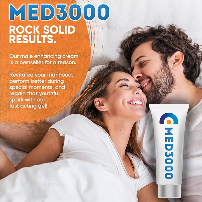 Gel Med3000 for Men - Powerful ED Cream and Blood Flow Enhancer - Erectile Dysfunction Supplements Cream
