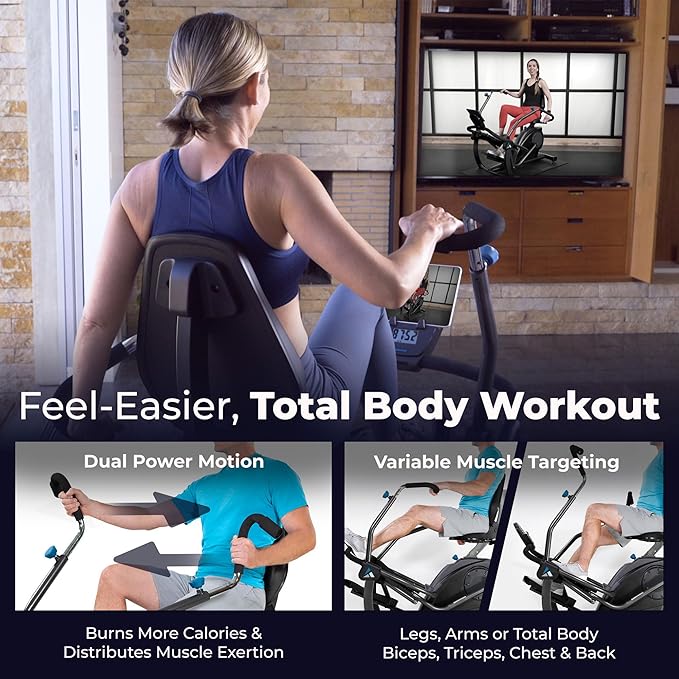 Teeter FreeStep Recumbent Cross Trainer Stepper, Zero-Impact Exercise Bike Alternative w/Patented Physical Therapy Stride, Up to 350lb, Free App w/Trainer Workouts