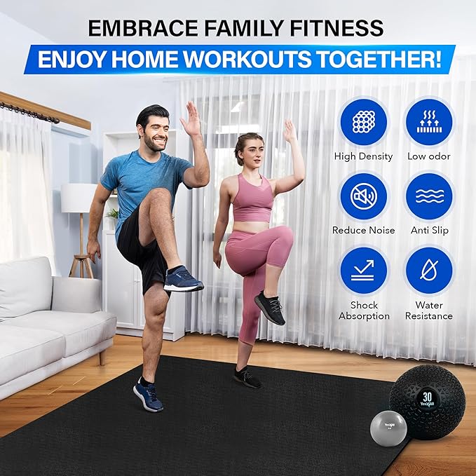 YES4ALL Exercise Mat for Home Gym, Fitness Workout Mats