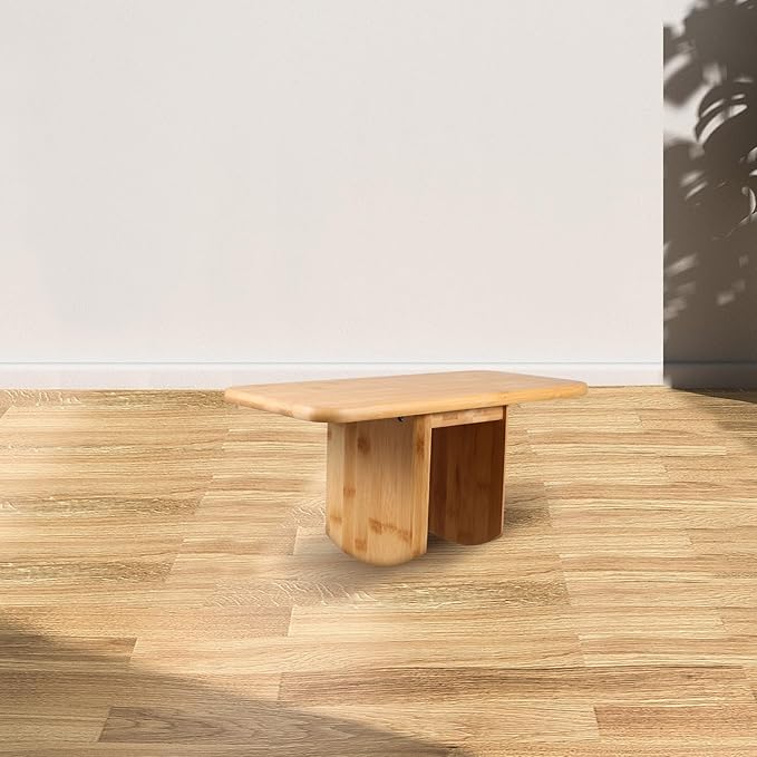 Portable Meditation Bench Stool with Cushion, Wooden Yoga Seat for Prayer and Mindfulness, Compact Lightweight Stool for Comfortable Posture Support