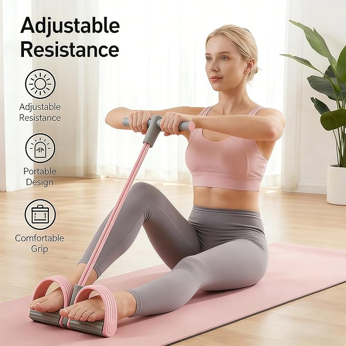 2026 Multifunction Pedal Resistance Band, Resistance Bands with Handles, Natural Rubber Foot Pedal Resistance Bands, for Abdomen/Waist/Arm/Leg Stretching Slimming Training