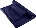 Yoga Mat Towel and Gym Towel Set - 2-Piece Non Slip Set for Hot Yoga, Pilates, and Gym - 72” x 24” Sweat Absorbent and Quick Drying Blanket with Corner Pockets for Mats by Wakeman (Navy)