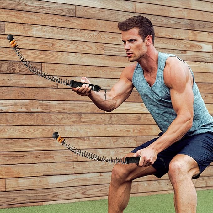 Battle Ropes for Home Gym – High Resistance Fitness Equipment for Weight Strength Training, Wireless Battle Rope for Home Gym, for Cardio Speed Bodybuilding and