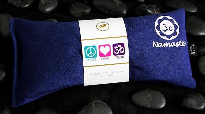 Yoga Eye Pillows - Unscented Eye Pillows - Namaste Hot Cold for Stress, Meditation, Spa, Relaxation Gifts - Made in USA Set of 4 - Navy Cotton