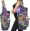 Yoga Mat Bag - Large Opening Long Tote Yoga Mat Carrier Holder Bag with Waterproof Wet Zipper Pocket and Drawstring Water Bottle Pocket - Yoga Bag Fit Most Size Mats