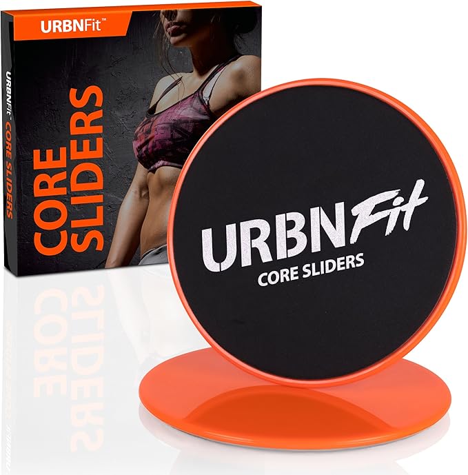 URBNFit Gliding Discs Core Sliders - Dual Sided Exercise Disc for Smooth Sliding On Carpet and Hardwood Floors - Gliders Workout Legs, Arms Back, Abs at Home or Gym or Travel - Fitness Equipment