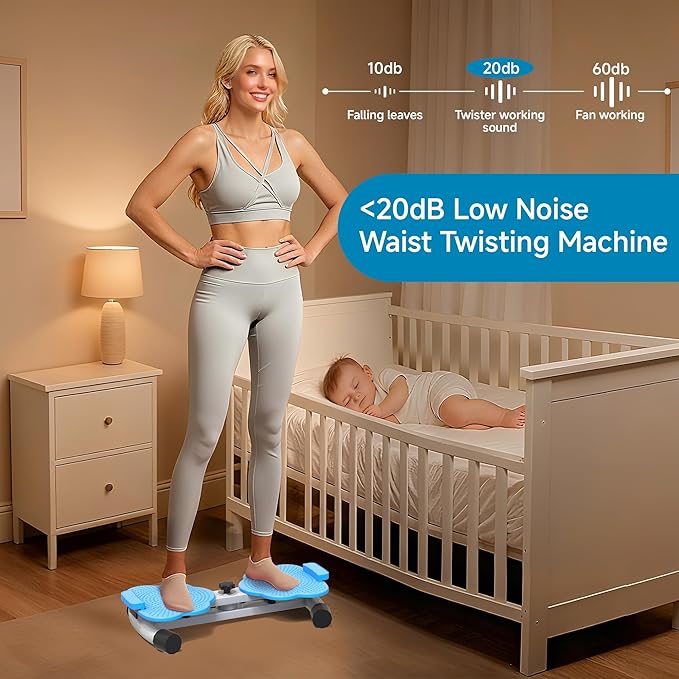 Waist Twisting Machine, Ab Twister Board, Waist Twister, Waist Twisting Fitness Tool, Waist Twister for Women Belly Fat - Ultra-Quiet 20dB Home Fitness Board with Foot Massage