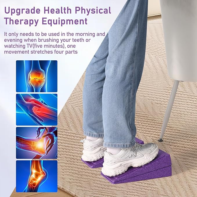 Slant Board Squat Wedge for Calf Stretching，3 Pcs 12" x 6.3" Foot Stretcher Balance Board for Plantar Fasciitis, Adjustable Foam Slant Board Wedge Great for Exercises