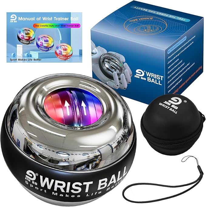 Wrist Trainer Ball Auto-Start Gyroscopic Forearm Exerciser Gyro Ball for Strengthen Arms, Fingers, Grip and Muscles