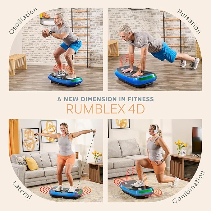 Lifepro Rumblex 4D Vibration Plate Exercise Machine with Triple Motor Oscillation, Linear, and Pulsation – Advanced 4D Vibration Technology for Whole Body Fitness, Weight Loss and Recovery at Home