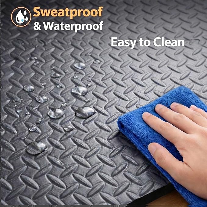 Treadmill Mat 79" x 39", 6mm Thick, for Under Treadmill, Walking Pad & Exercise Bike on Carpet & Hardwood Floors, Non-Slip Stripe Design, Waterproof Floor Protector, Noise & Shock Absorbing