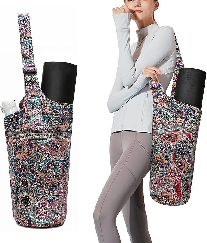 IwIeIaIrI Yoga Mat Bag for Women with Large Size Pocket and Zipper Pocket,Yoga Gifts Accessories with Adjustable Shoulder Strap- Fits Most Workout Stuff